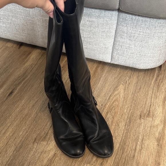 Black Jourdan Leather Knee-High Boots Size 7.5 - Picture 2 of 8